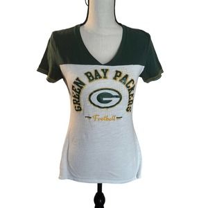 Green Bay Packers NFL T Shirt Women's Size S Green Short Sleeve Big Team Logo